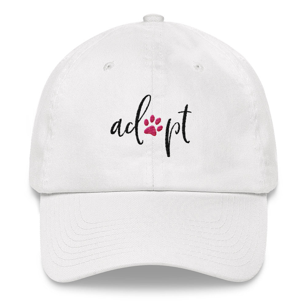 white baseball cap for women, dog adoption, dog rescue