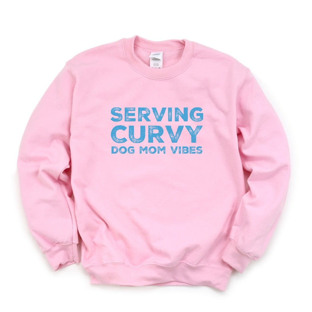 Serving Curvy Dog Mom Vibes Sweatshirt