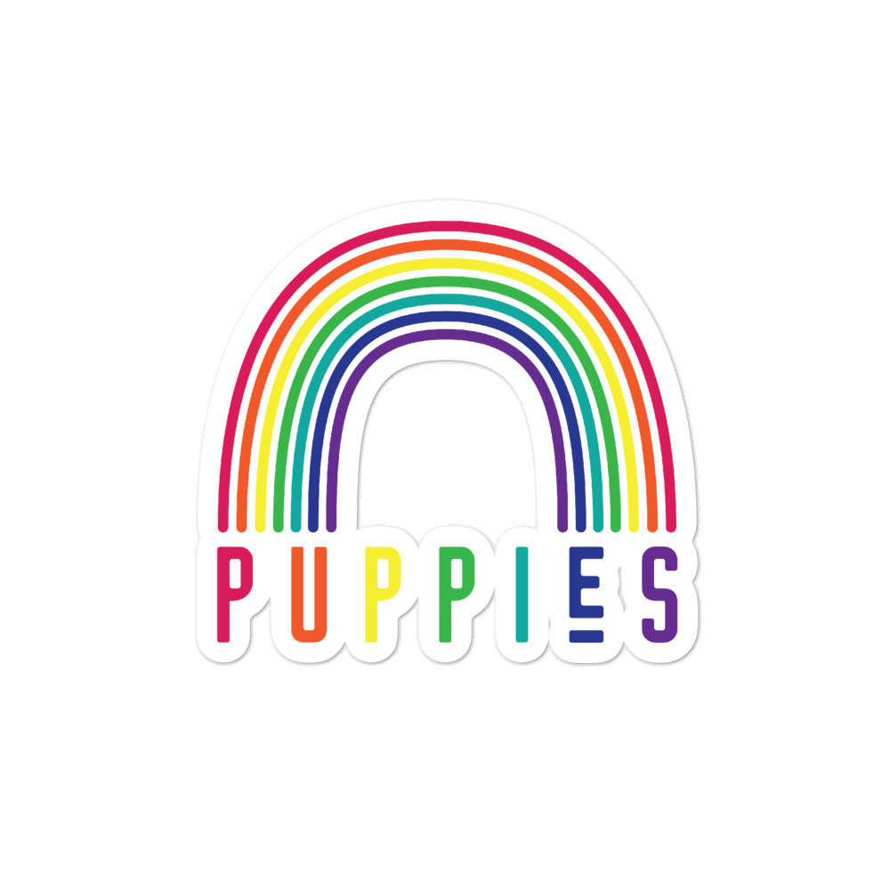 Puppies and Rainbows Sticker