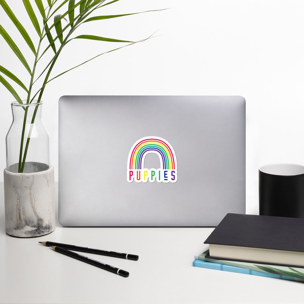 Puppies and Rainbows Sticker