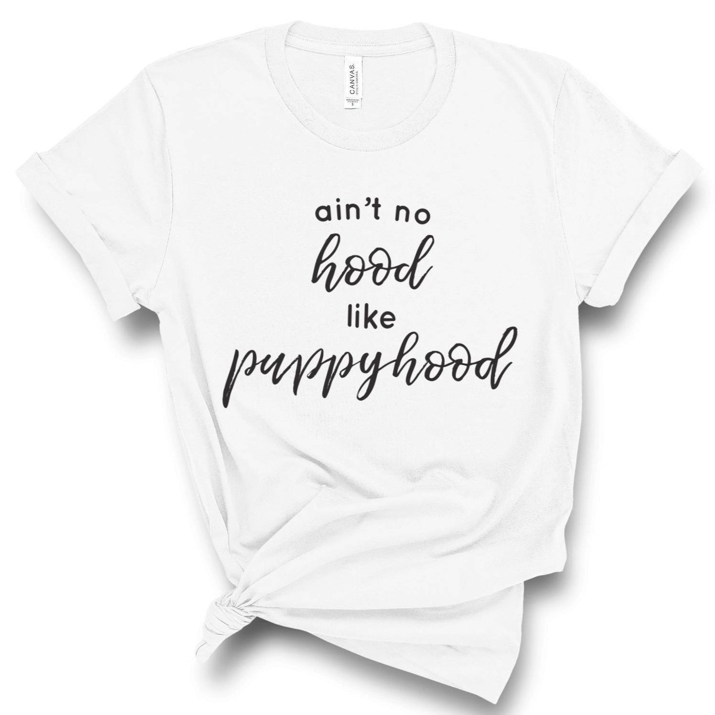 women's white t-shirt, puppy love, dog momma shirt