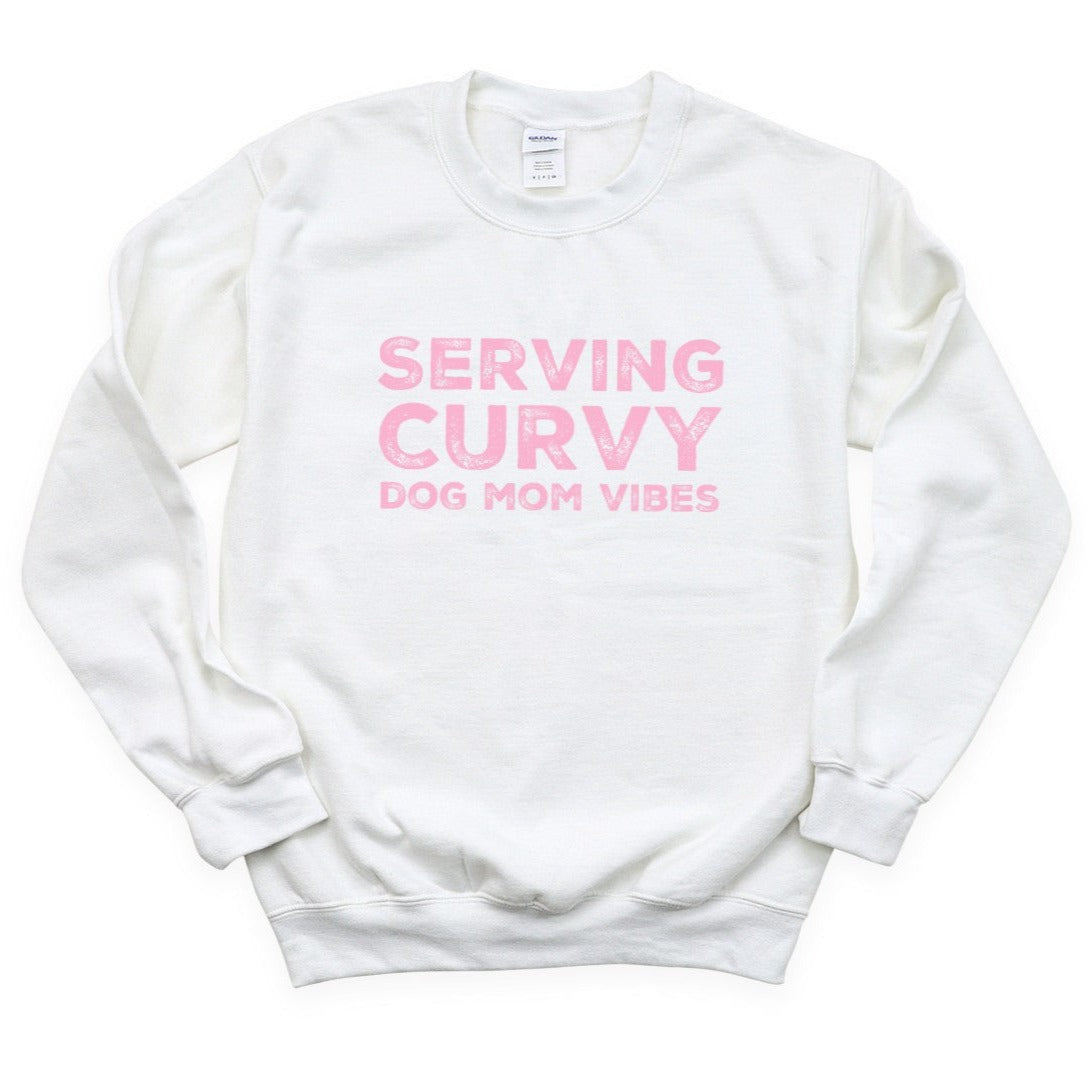 Serving Curvy Dog Mom Vibes Sweatshirt